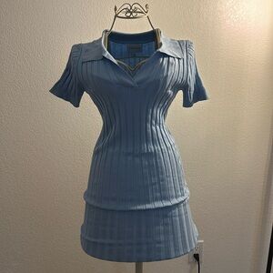 Pink Rose collared body con dress